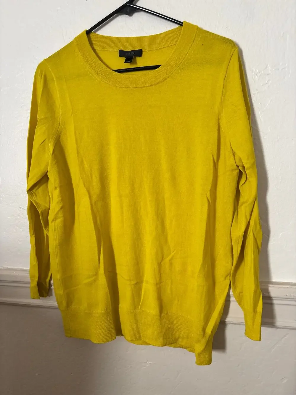 J.Crew Merino Wool Sweater Women’s Large Bright Yellow Crewneck
